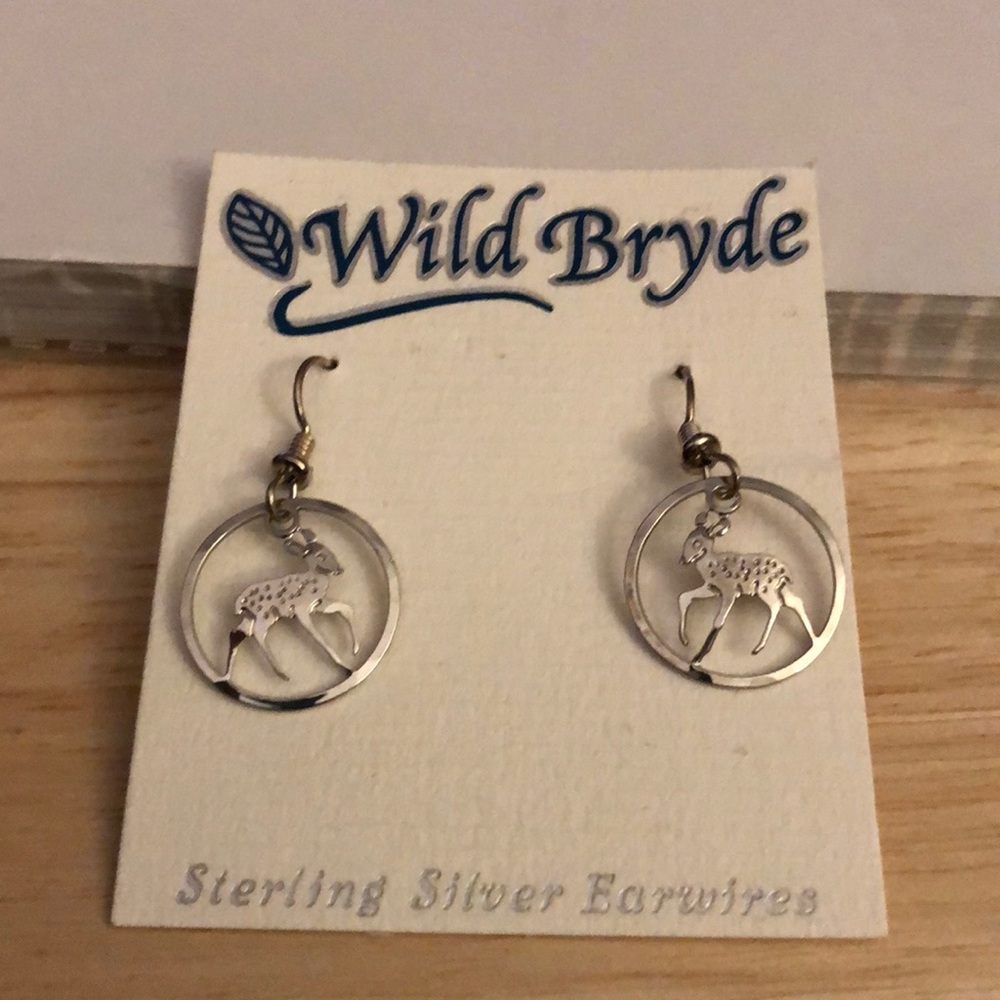 Deer Fawn Sterling Silver Earrings